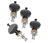 FUNOMOCYA 4pcs Ukulele String Tuning Pegs Nail Black Small Round Handle Straight Rod Tuning Pins for Ukulele Bridge String Pegs Instrument Accessories