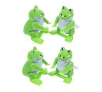 FUNOMOCYA 4pcs Wind-up Frog for Interactive Miniature Frog Figurines Educational Playset Birthday Party Favors Fun Animal Figures for Boys