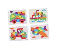 FUNOMOCYA 4pcs Wooden Alphabet Puzzle with Colorful Letters Educational Jigsaw for Water Paint Finish Stimulates Creativity and Memory Development