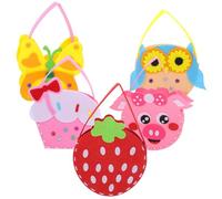 FUNOMOCYA 5 Sets Children Handmade Non-Woven Bags DIY Handbag Material Kits Safe for Kids with Hand Sewing Features for Playing with Friends and Learning to Sew Style
