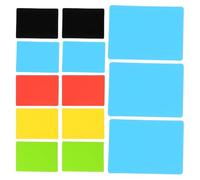 FUNOMOCYA 50Pcs 20 Mil Frosted Blank Plastic Printable Cards Set - Colorful Red, Yellow, Blue, Black, Green Tags for Business, Playing, Table Setting, and DIY Crafts 3.5X2.6 Inch