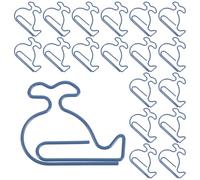 FUNOMOCYA 50pcs Cute Whale Paperclip Metal Clips Fish Shaped Paper Clips for Office Supplies Notebook Binder Journal DIY Animal Shaped Paperclip Paper