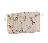 FUNOMOCYA 50pcs Floral Pouch Drawstring Pouch Jute Burlap Sachet Bags for Parties Christmas Gifts
