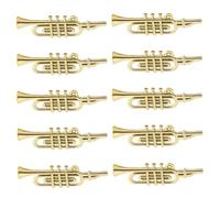 FUNOMOCYA 50pcs Mini Musical Instrument Model Horn Musical Plaything Mini Trumpet Decoration Party Horn Tiny Instruments Dollhouse Saxophone Small Clarinet Plastic Golden