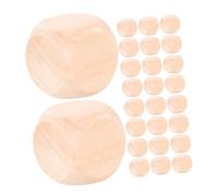 FUNOMOCYA 50pcs Wooden Blank Dice Round Corner Cubes for DIY Crafts Board Game Party Supplies Smooth Edges Safe Creative Painting Engraving Wood Craft Blocks