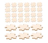 FUNOMOCYA 50pcs Wooden Blank Jigsaw Puzzle Pieces DIY Craft for Adults Natural Safe Material for Creative Art Projects and Hand-Eye Coordination Development