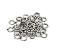 FUNOMOCYA 50pcs Zinc Alloy Fine Tooth Thin Nut for Instrument Guitar Bass Socket Jack Silver Compatible Guitars and Basses Replacement Nuts for Improved Performance