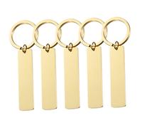 FUNOMOCYA 5Pcs Blank Stainless Steel Keychains Diy Key Rings Unfinished Key Tags for Personalization Keychain Blanks for Number Tagging and Craft Projects