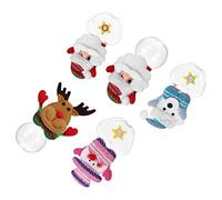 FUNOMOCYA 5pcs Christmas Candy Jars Cute Round Heart-shaped Containers for Party Decoration for Storing Treats Biscuits and Lollipops for Holiday Celebrations