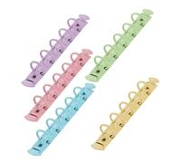 FUNOMOCYA 5pcs Colorful Metal Binder Rings for DIY Book Rings Loose Leaf Buckles for Notebooks Scrapbooks and Stationery Projects Flexible and Reusable Buckles in Green Pink Purple Yellow