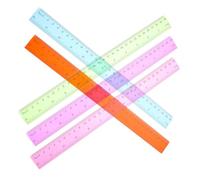 FUNOMOCYA 5pcs Colorful Plastic Rulers 30cm for Kids Red Blue Pink Purple Green Multi-Function Straight Measuring Tools for Students and Classroom
