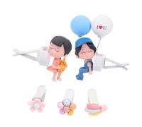 FUNOMOCYA 5pcs Cute Car Aroma Ornament Cartoon Couple Air Freshener Vent Clips for Car Interior Decoration Durable Easy Installation Includes Scented Pads