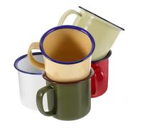FUNOMOCYA 5pcs Enamel Coffee Cups Retro Multi-Color Enamel Mugs for Tea Coffee Hot Pot Home Camping Convenient Party Fishing Smooth Mugs
