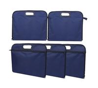 FUNOMOCYA 5pcs File Pouch with Zipper Oxford Cloth Document Organizer Bags for Office Business Meeting Storage Practical Folder with Pockets for Files and Receipts