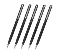 FUNOMOCYA 5PCS Metal Retractable Ballpoint Pens No Skip Ink Flow Business Signature Pen with Rotation Comfortable Grip for Office School and Daily Use