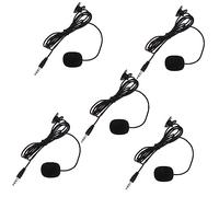 FUNOMOCYA 5pcs Professional Clip-on Microphone Set Black for Teaching Interviewing and Public Speaking Versatile Phone Compatible Mic