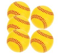 FUNOMOCYA 5Pcs PU Sponge Baseball Training Balls Soft Colored Practice Baseballs for Indoor Outdoor Safe Softballs