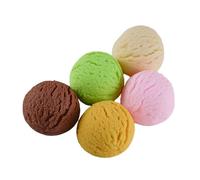 FUNOMOCYA 5pcs Realistic Artificial Ice Cream Balls PVC Dessert Props for Photo and Sketch Display Reusable Fake Ice Cream Models for Shop Decoration and