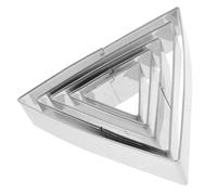 FUNOMOCYA 5pcs Stainless Steel Triangle Pastry Rings Baking Mold for Muffin Accessories Fixed Shape Tart Mousse Baking Supplies for Home and Professional Bakers