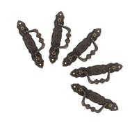 FUNOMOCYA 5pcs Vintage Antique Drop Pull Handles Alloy Cabinet Drawer Pulls with Screws Retro Kitchen Cupboard Furniture Hardware for Dressers Wardrobes