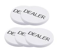 FUNOMOCYA 5Pcs White Dealer Button Poker Chips -grade Bingo Game Counters with Smooth Surface for Hold and Blind Betting Accessories