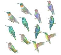 FUNOMOCYA 6 Pairs Magnetic Anti-Collision Hummingbird Window Stickers Rainbow Colorful Screen Window Ornaments for Indoor Outdoor Use Wear-Resistant Decals to Repair Door Curtains