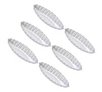 FUNOMOCYA 6 Pcs Small Boat Shape Baking Mold Anodized Aluminum Alloy Egg Tart and Cake Trays Non-Stick Creative Bakeware for Home Birthday Christmas Wedding Events