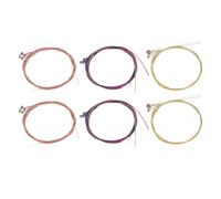 FUNOMOCYA 6 Sets Acoustic Guitar Strings Colorful Steel Folk Guitar Metal Strings Replacement Kit 36Pcs with Copper Alloy and for Beginners Performance