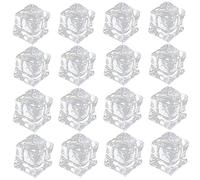 FUNOMOCYA 60pcs Acrylic Fake Ice Cubes Reusable Artificial Ice Cubes for Photography Props Decorative 15mm 18mm Sizes for Vases and Parties