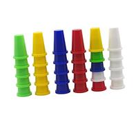 FUNOMOCYA 60PCS Colorful Plastic Thimble Caps Double Finger Protectors for Quilting Sewing DIY Craft with Mixed Styles Small Portable Needle Shields for Embroidery Punch and Knitting