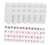 FUNOMOCYA 65pcs Plastic Sticker Mahjong Tiles with National Flags Wear-resistant Game Educational Family Fun Simplified Rules for Adults