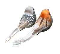 FUNOMOCYA 6pcs Artificial Sparrow Clip Birds Mixed Color Simulation Birds for Diy Craft Garden Wedding Decoration