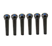 FUNOMOCYA 6pcs Black Guitar Plastic Bridge Pins Blue Cat's Eye for Acoustic Guitar String Fastening Musical Instrument Accessories