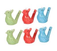 FUNOMOCYA 6pcs Ceramic Water Bird Whistles Colorful Musical Instruments for Party Favors Educational Bath with Animal Design Vibrant Painted Noisemakers for Boys Random Color