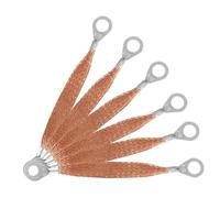 FUNOMOCYA 6pcs Copper Automotive Ground Strap Flat Braided Engine Grounding Cable for Vehicle Electrical Systems High Conductivity Static Electricity Dissipation Easy Installation Compatible