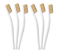 FUNOMOCYA 6Pcs Copper Wire Brushes for 3D Printer Nozzle Cleaning, Extruder Head Rust Removal Tools, Mini Metal Cleaning Brushes for Industrial Additive Manufacturing Maintenance