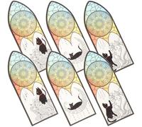 FUNOMOCYA 6Pcs Cute Black Cat Scrapbook Bookmarks Pet Material Decorative Reading Page Markers Lightweight Creative Book Clips for Students Friends