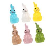 FUNOMOCYA 6Pcs Easter Animal Decoration Realistic Plastic Festival Ornaments with Rabbit Duckling and Egg Figures for Tabletop and Home Holiday Display