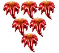 FUNOMOCYA 6pcs Flame Balloons Red Fire-shaped Aluminum Foil Balloons Sports Theme Party Decoration for Birthday and Celebration Events