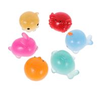FUNOMOCYA 6pcs Glitter Animal Squeeze Cute Tpr Stress Relief Fidget Sensory for Anxiety Birthday Party Favors with Adorable Ocean Creatures Rabbit Octopus Narwhal Dolphin Crab Chick