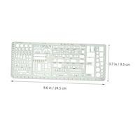 FUNOMOCYA 6Pcs Green Plastic Geometric Drawing Rulers Lightweight Transparent Templates for School Office Art Design and Architecture Measurement
