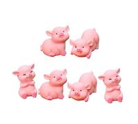 FUNOMOCYA 6pcs Micro Pig Landscape Ornaments Piggy Car Ornaments Resin Craft for Home Decor Random Style