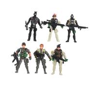 FUNOMOCYA 6Pcs Military Plastic Soldier Figures Playset with Flexible Arms for Imaginative War Games and Interaction Random Styles