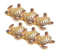 FUNOMOCYA 6pcs Miniature Resin Turtle Statues Figurines for Garden Landscaping Desktop Decor Lightweight Turtle Ornaments for Home Office Car