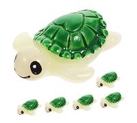 FUNOMOCYA 6pcs Miniature Turtle Figurines Set Made of Synthetic Resin, Adorable Green Tortoise Models with Comfortable Touch and Fade-resistant Finish, for Yard and Scene Layout Decoration
