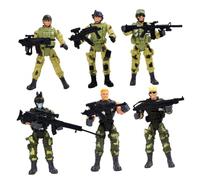 FUNOMOCYA 6pcs Special Forces Model for Boys Interactive Plastic Soldier Figures for Hand-eye Coordination and War Knowledge Learning