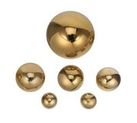 FUNOMOCYA 6pcs Stainless Steel Hollow Gazing Balls Titanium Gold Mirror Finish Decorative Garden Globes for Outdoor Landscape Lightweight Reflective Spheres with Artistic Ambiance Enhancer