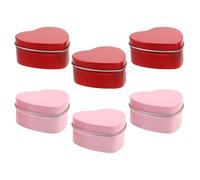 FUNOMOCYA 6Pcs Valentine Heart Shaped Matte Red and Pink Tin Boxes with Lids, Small Heart Candy Containers 60X59X27Mm, Packaging for Wedding Candy, Valentine’S Day Treats, and Jewelry