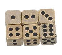 FUNOMOCYA 6pcs Vintage Brass Dice Small Solid Rounded Corner Game Props Rust Resistant Gambling Accessories for Games