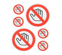 FUNOMOCYA 6pcs Warning Sign Sticker Do Not Touch Vinyl Label Adhesive Stop No Touching Sign for Door Window Machine Peel and Stick Decal